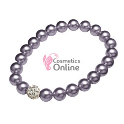 Bratara eleganta de mana BRM006RR cu perle din sticla Grey